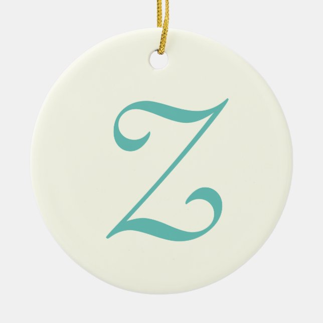 Ivory Initial Letter | Trendy Elegant Ceramic Ornament (Front)