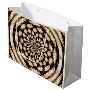 Ivory Kaleidoscope Flower Mandala Decor Large Gift Bag