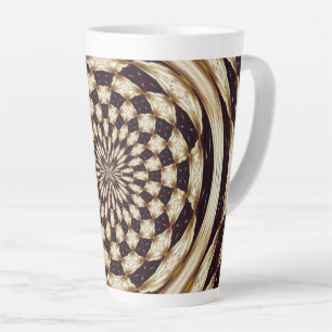 Ivory Kaleidoscope Flower Mandala Decor Latte Mug