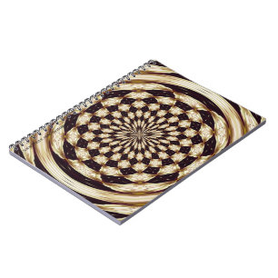 Ivory Kaleidoscope Flower Mandala Decor Notebook