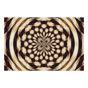 Ivory Kaleidoscope Flower Mandala Decor Photo Print