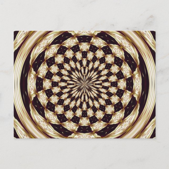 Ivory Kaleidoscope Flower Mandala Decor Postcard (Front)