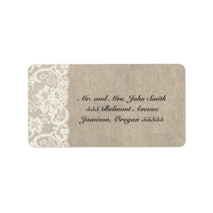 Ivory Lace and Burlap Address Labels
