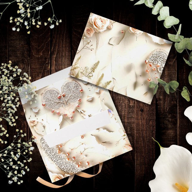 Ivory Lace Floral Romantic Spring Garden Envelope (Creator Uploaded)