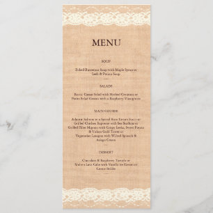 Ivory Lace & Light Burlap Menu