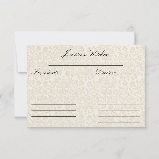 Ivory Lace Recipe Cards (3.5" x 5") (Front)