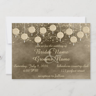 Ivory Lanterns Wedding Invitation