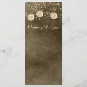 Ivory Lanterns Wedding Program Card