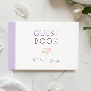 Ivory & Lavender Floral Wedding Guest Book