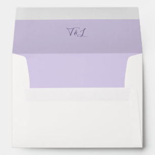Ivory & Lavender Initials Wedding Envelope