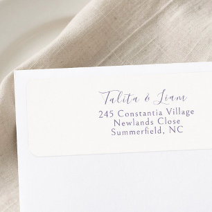 Ivory   Lavender Simple Wedding Return Address Label