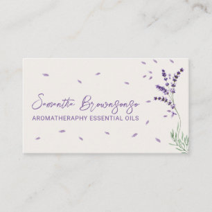 Ivory Lilac Lavender Essential Oils Branding  Business Card