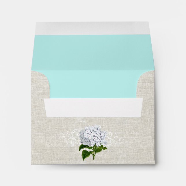 Ivory Linen Look Wedding RSVP Envelope (Back (Bottom))