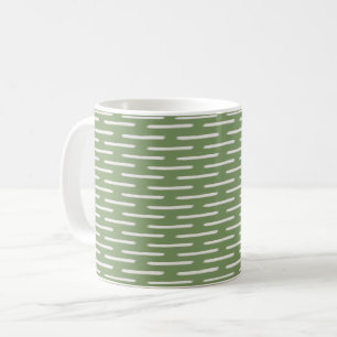 Ivory Lines on Green Coffee Mug