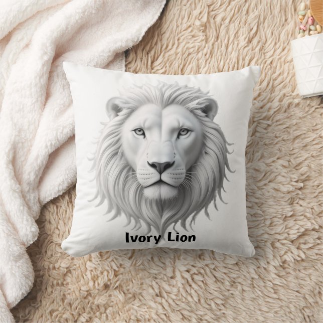 Ivory Lion Cushion (Blanket)