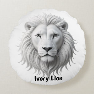 Ivory Lion Round Cushion