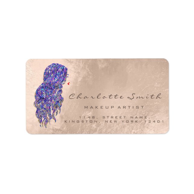 Ivory Makeup Lash Hairdresser Mermaid RSVP Label (Front)