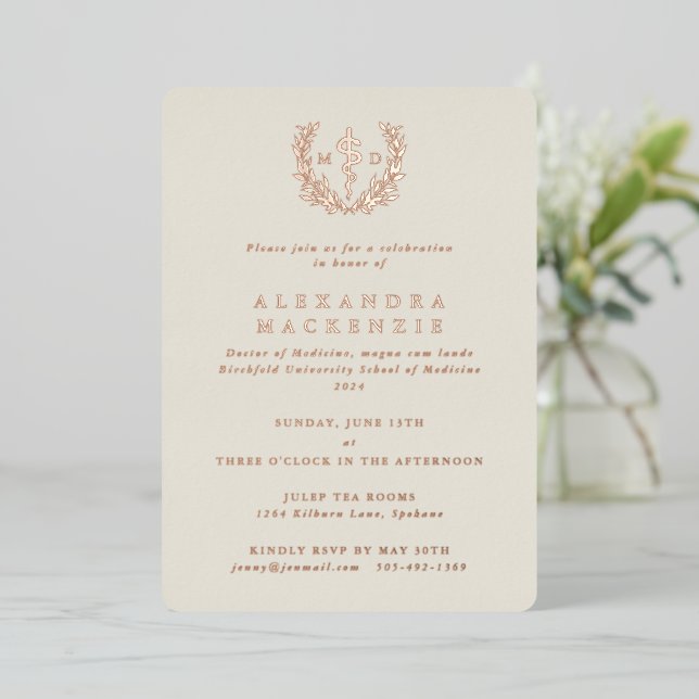 Ivory MD Asclepius+Laurel Wreath Graduation Party (Standing Front)