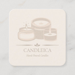 Ivory Minimal Handmade Candle Maker Hand Poured Square Business Card