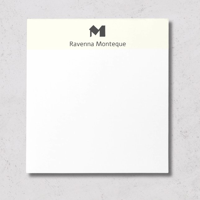 Ivory Minimal Personalised Name Letter Monogram Notepad (Creator Uploaded)