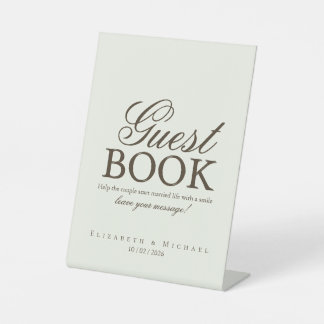 Ivory Minimalist Boho Guest Book Tabletop Sign