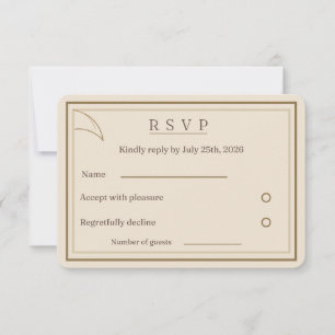 Ivory Minimalist Wedding RSVP Card Matching Wedd