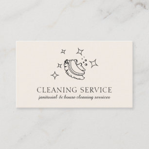 Ivory Modern Bubble Housekeeper Cleaning Washing Business Card