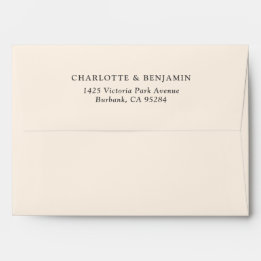 Ivory Modern Custom Wedding 5.25x7.25 Envelope