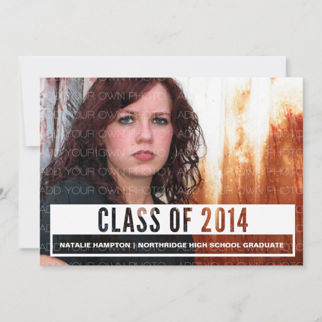 Ivory Modern Cut Out Grad Invite (Front)