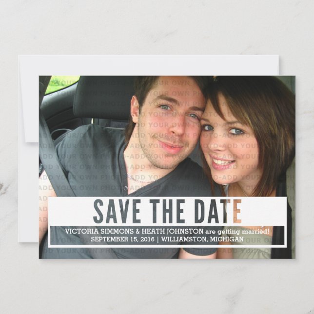 Ivory Modern Cut Out Save the Date Invite (Front)