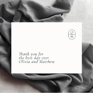 Ivory   Modern Wedding Thank you Card