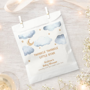 Ivory Moon Stars Twinkle Boy Baby Shower Favour Bag