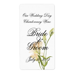 Ivory MoonFlower  Wedding Wine Avery Label