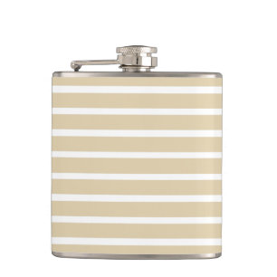 Ivory Neutral Stripes Hip Flask