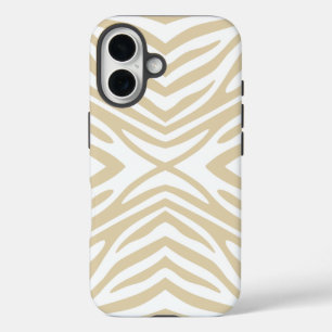 Ivory Neutral Zebra iPhone 16 Case