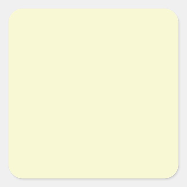 Ivory Off-White Solid Colour Background Template Square Sticker (Front)
