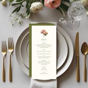 Ivory & Olive   Chic Floral Rose Wedding  Menu