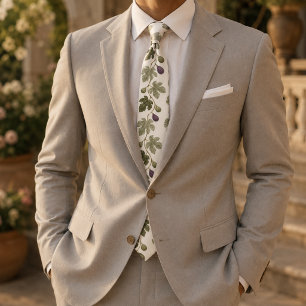 Ivory Olive Fig Tuscan Botanical Tie