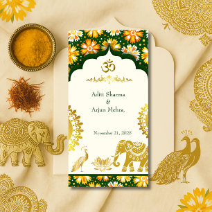 Ivory Om Arch Hindu Wedding Napkin