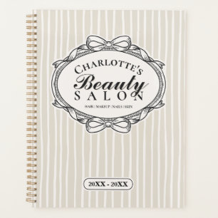 Ivory Ornate Bow Frame Beauty Salon Appointment Planner