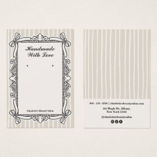 Ivory Ornate Bow Frame Earring Display Cards