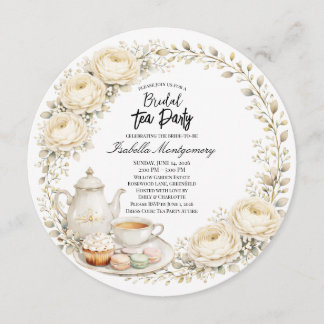 Ivory Palette Tea Party Bridal Shower Invitation