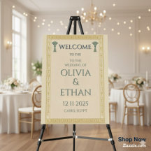 Ivory Papyrus Sage Egyptian Wedding Welcome
