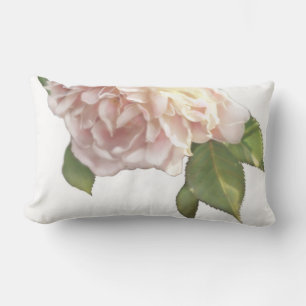 Ivory peach roses lumbar cushion