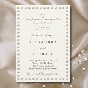 Ivory Pearl Bible Verse Christian Wedding Invitation