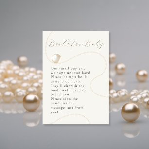 Ivory Pearl Elegant Books for Baby Request Card
