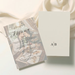 Ivory Photo Wedding Menu
