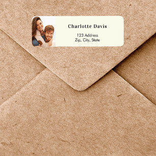 Ivory photo wedding return address  label