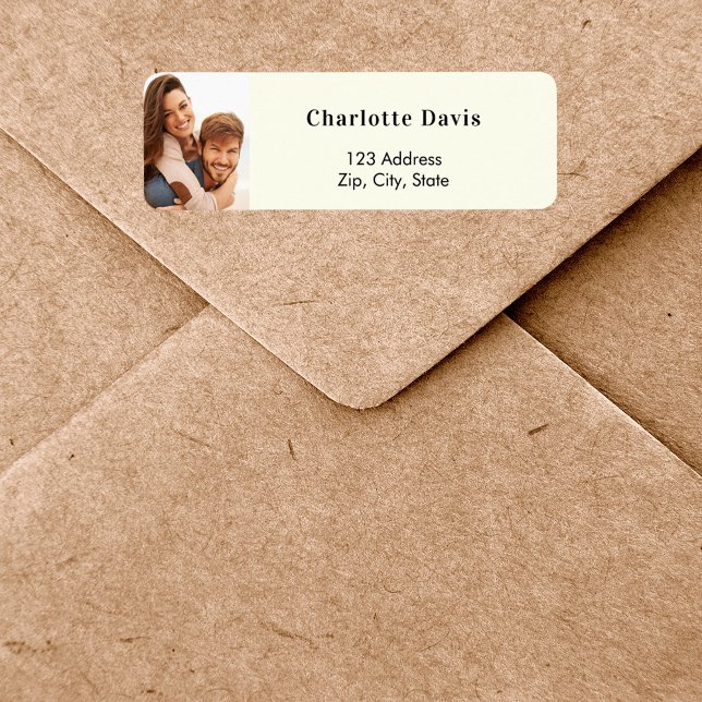 Ivory photo wedding return address  label (Creator Uploaded)