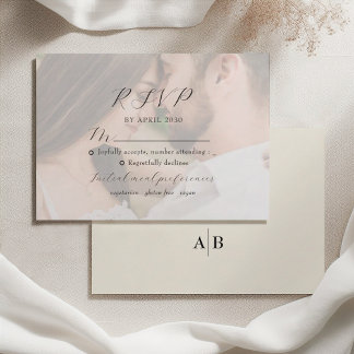 Ivory Photo Wedding RSVP Card